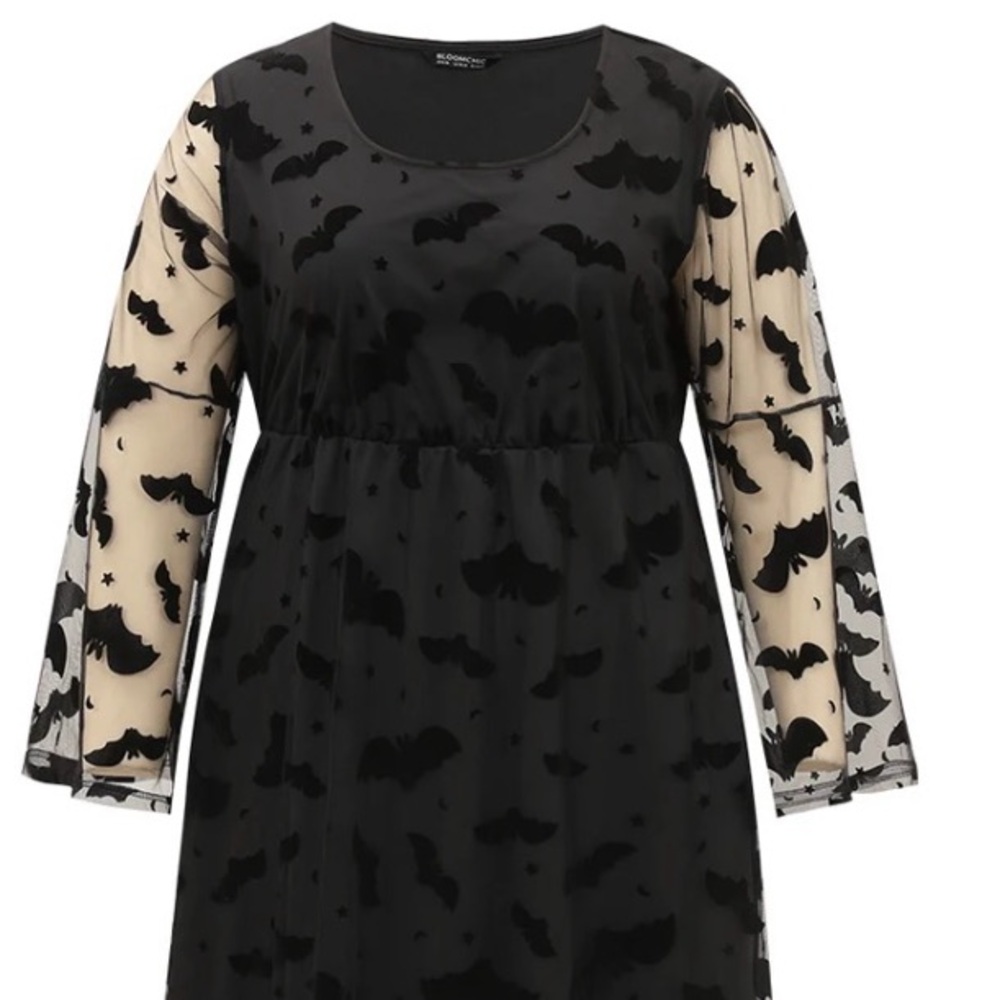 BloomChic Black Bat Halloween / Spooky Season Dress NWT